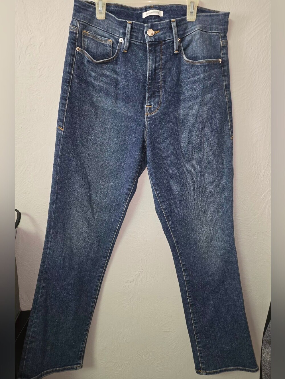 Good American Dark Blue Slim Straight Jeans